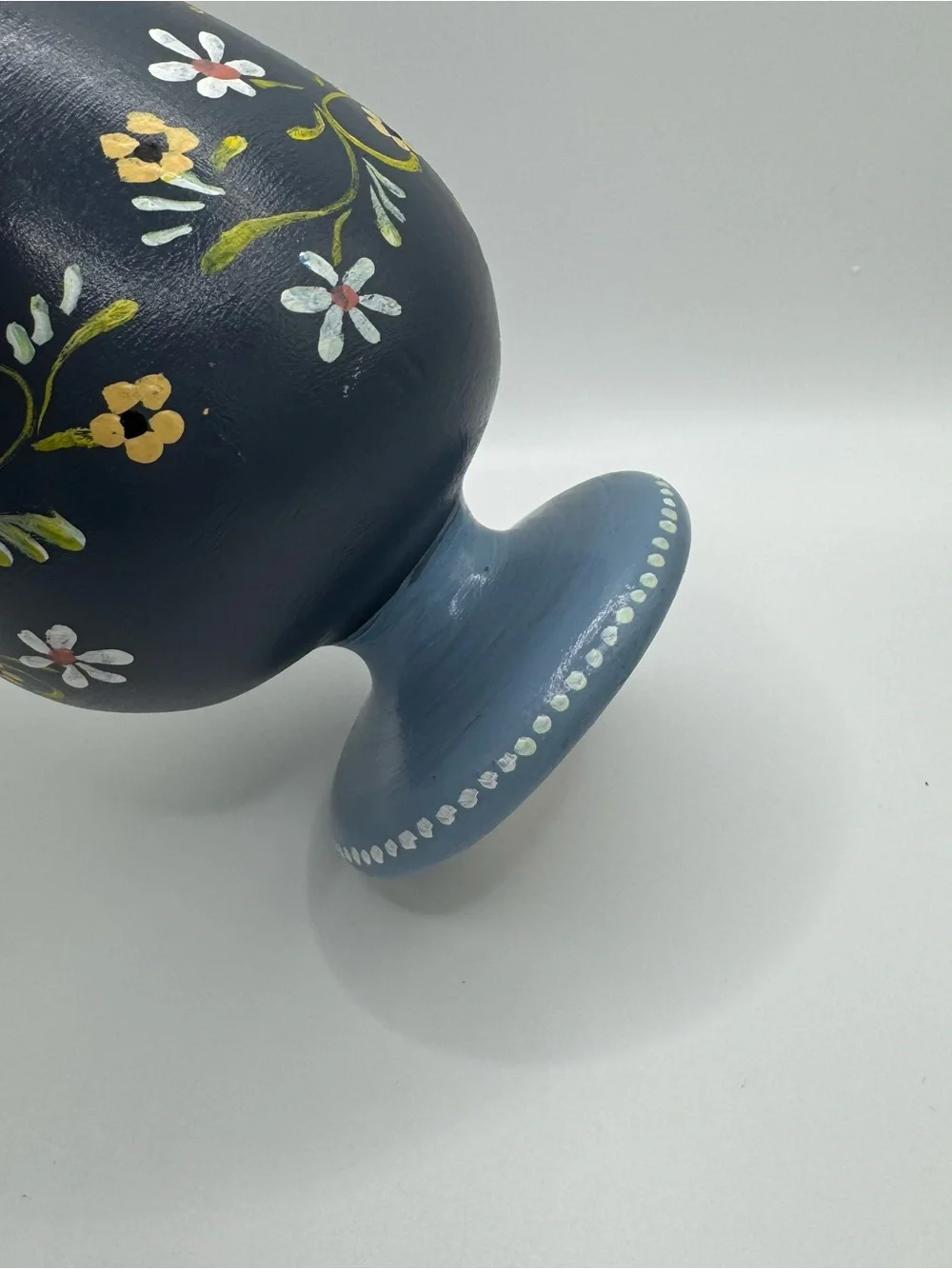 Vintage West German Painted Wooden Goblet Vase Alfreid Mages Aurachtal Folk Art